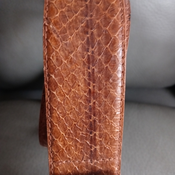 VTG Arrivanto Genuine Snakeskin brown Ladies Belt With Golden buckle/Accents M main image 9